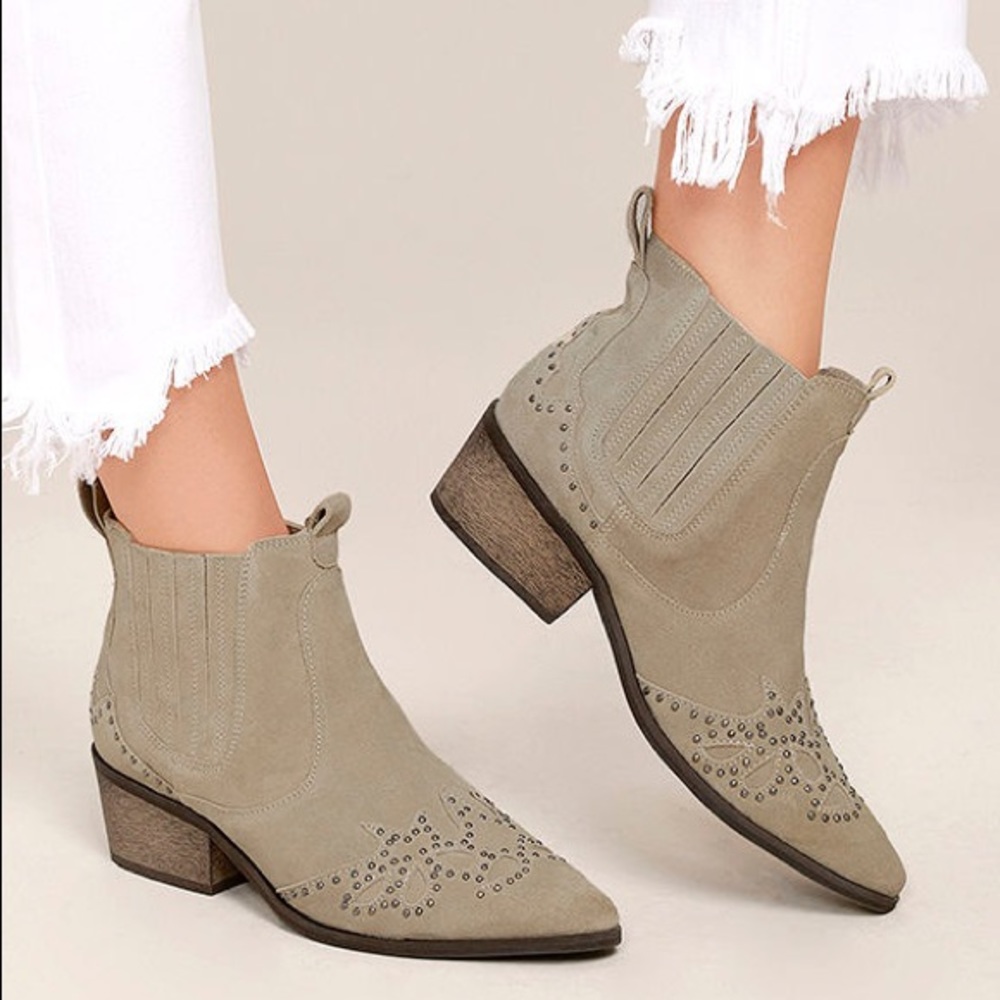 Amuse Society x Matisse backstage taupe suede leather booties 6.5